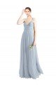 Affordable Spaghetti Straps V-Neck Slim A-Line Tulle Bridesmaid Dress UK