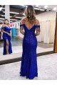 Affordable Cold Shoulder Sleeveless Long Floor Length Velvet Sequin Prom Dress with Slit UK