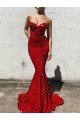 Affordable Mermaid Sweetheart Sleeveless Long Court Train Velvet Sequin Prom Dress UK