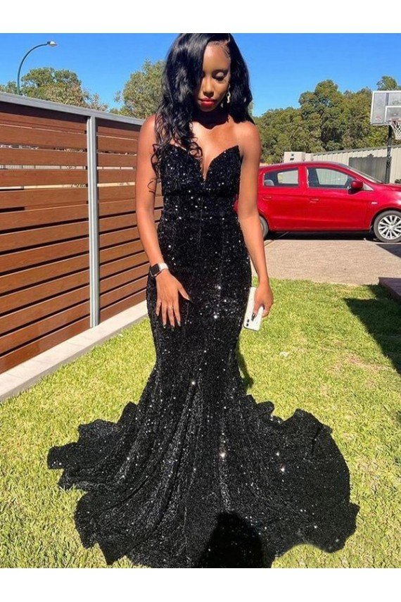 Affordable Mermaid Sweetheart Sleeveless Long Floor Length Velvet Sequin Prom Dress UK