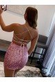 Affordable Spaghetti Straps Sleeveless Short Velvet Sequin Homecoming Dress / Prom Dress UK