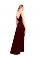 Affordable Faux Wrap V-Neck Sleek Long Formal Velvet Bridesmaid Dress / Prom Dress UK