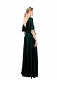 Affordable Deep V-Neck Flutter Sleeves Long Velvet Wrap Bridesmaid Dress / Prom Dress UK