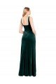 Affordable Square Neck Full Length Velvet Bridesmaid Dress / Prom Dress with Side Slit UK