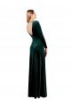 Affordable Plunging V-Neckline Long Sleeves Open Back Velvet Bridesmaid Dress / Prom Dress UK