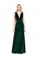 Affordable Daring Deep V-Neck Long Full Length Formal Velvet Bridesmaid Dress / Prom Dress UK