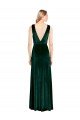 Affordable Daring Deep V-Neck Long Full Length Formal Velvet Bridesmaid Dress / Prom Dress UK