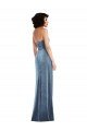 Affordable Strapless Formal Velvet Maxi Bridesmaid Dress / Prom Dress with Draped Skirt UK