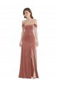 Affordable Off the Shoulder Flounce Sleeve Velvet Maxi Bridesmaid Dress / Prom Dress UK