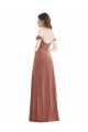 Affordable Off the Shoulder Flounce Sleeve Velvet Maxi Bridesmaid Dress / Prom Dress UK