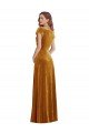 Affordable Cap Sleeve Faux Wrap Formal Velvet Maxi Bridesmaid Dress / Prom Dress with Pockets UK