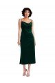 Affordable Midi Length Cowl Neck Formal Velvet Short Cocktail Slip Bridesmaid Dress / Prom Dress UK