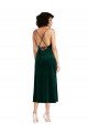 Affordable Midi Length Cowl Neck Formal Velvet Short Cocktail Slip Bridesmaid Dress / Prom Dress UK