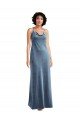 Affordable Cowl Neck Velvet Maxi Slip Prom Dress UK