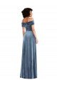 Affordable Draped Cuff Off the Shoulder Velvet Maxi Bridesmaid Dress / Prom Dress with Pockets UK