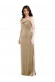 Affordable Asymmetrical One Shoulder Formal Velvet Maxi Slip Bridesmaid Dress / Prom Dress UK