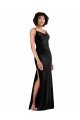 Affordable Modern Floor-Length Formal Velvet Bridesmaid Dress / Prom Dress with Cowl Neck and Spaghetti Straps UK