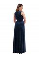 Affordable Deep V-Neck Sleeveless Formal Velvet Maxi Bridesmaid Dress / Prom Dress with Pockets UK