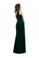 Affordable One Shoulder Velvet Trumpet Bridesmaid Dress / Prom Dress with Front Slit UK