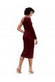 Affordable One Shoulder Fitted Short Midi Length Velvet Bridesmaid Dress / Prom Dress UK