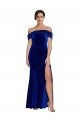 Affordable Full Length Long Formal Velvet Bridesmaid Dress / Prom Dress with Side Split UK