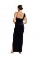 Affordable Long Formal Velvet Bridesmaid Dress / Prom Dress with Side Thigh Split and Shoulder Tie UK