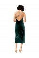 Affordable Midi Cocktail Length Sleek Cowl Neckline Short Formal Velvet Bridesmaid Dress / Prom Dress UK