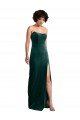 Affordable Scooped Strapless Long Formal Velvet Bridesmaid Dress / Prom Dress with Daring Side Slit UK