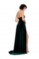 Affordable Sweetheart Fluid Velvet Bridesmaid Dress / Prom Dress with High Split UK